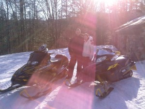 I couple that I met at the Stone House April 3, 2013. If you look good you can see the snow up to the window sills!