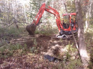 Dave installing a culvert. Sept. 29, 2013.